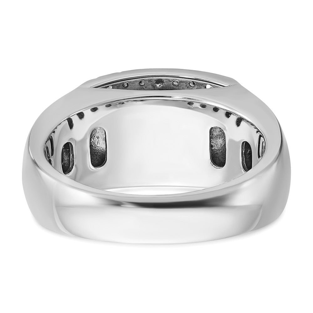 14kw IBGoodman Men's Polished Black/White Diamond Rectangle Ring