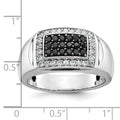 14kw IBGoodman Men's Polished Black/White Diamond Rectangle Ring