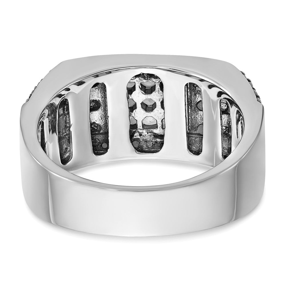 14kw w/ Black RH IBGoodman Men's Textured Black/White Diamond Ring