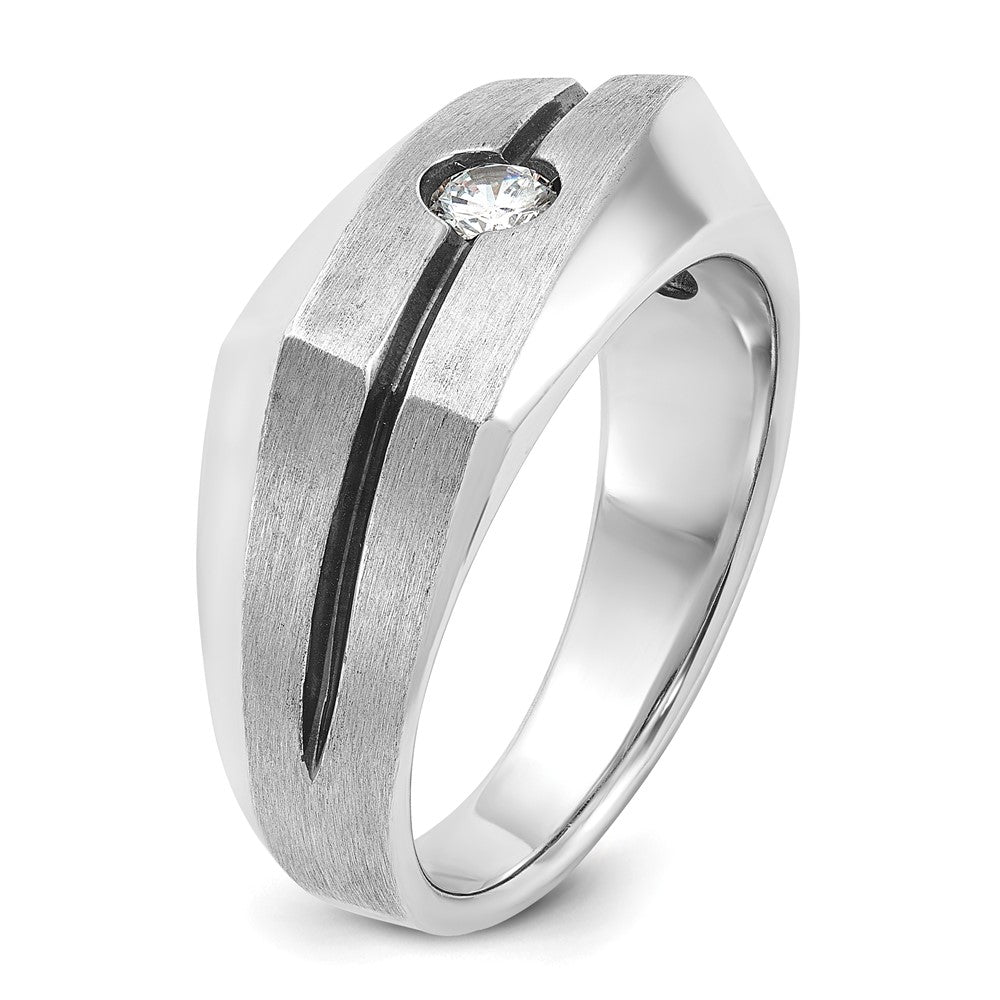 14k White Gold IBGoodman Men's Polished/Satin Diamond Ring Mounting