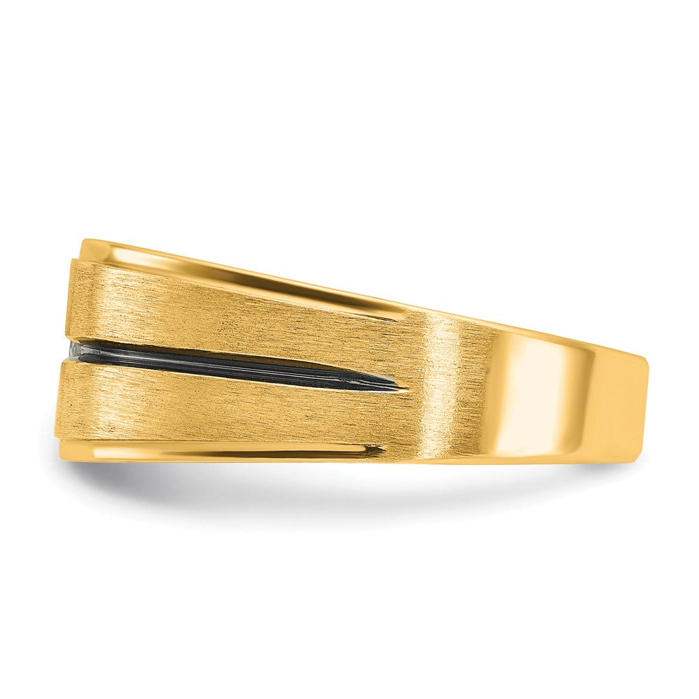 10k IBGoodman Men's Polished and Satin Diamond Ring Mounting