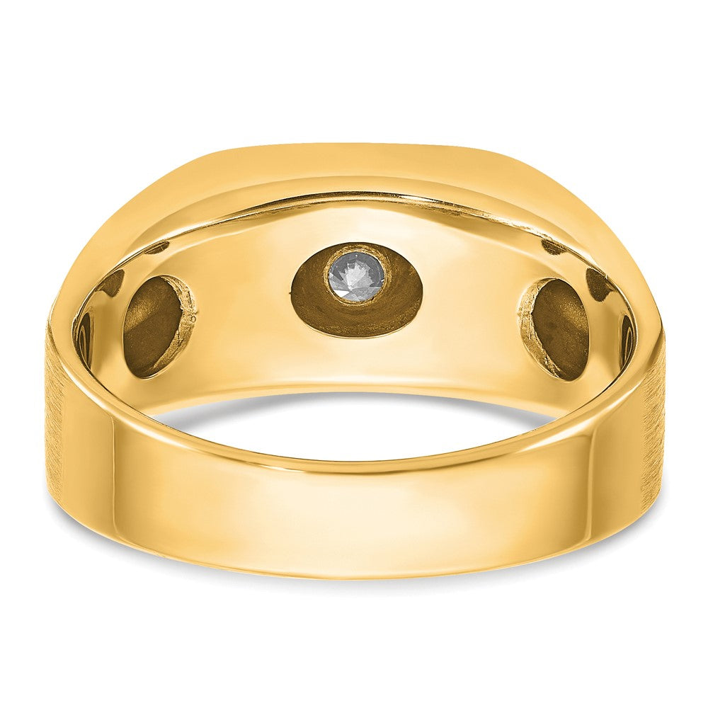 10k IBGoodman Men's Polished and Satin Diamond Ring Mounting