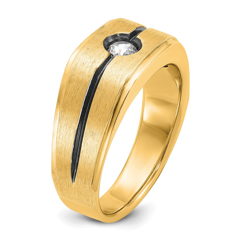 10k IBGoodman Men's Polished and Satin Diamond Ring Mounting