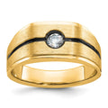 10k IBGoodman Men's Polished and Satin Diamond Ring Mounting