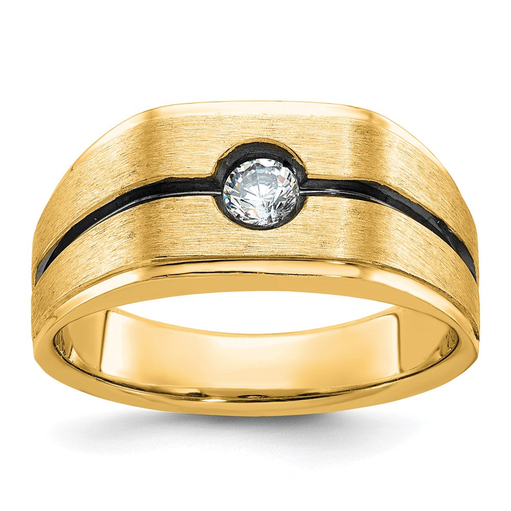 10k IBGoodman Men's Polished and Satin Diamond Ring Mounting