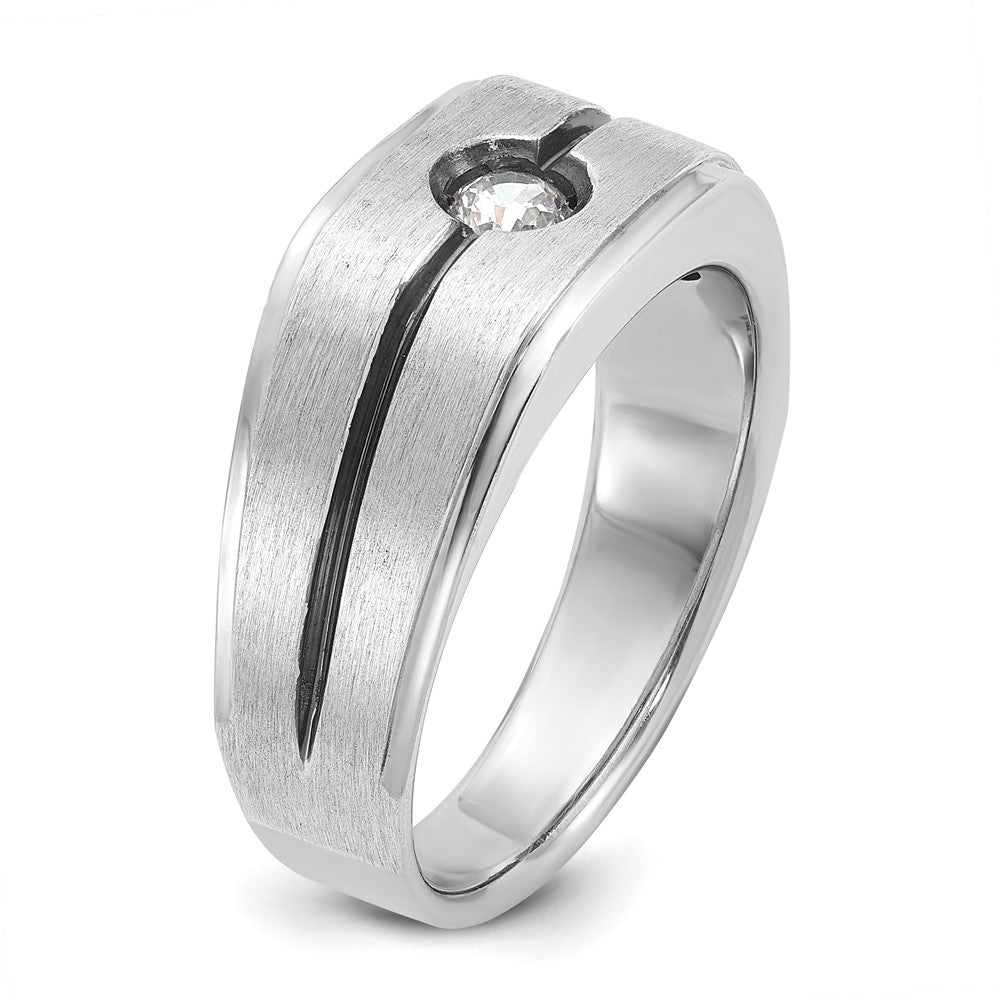 14k White Gold IBGoodman Men's Polished/Satin Diamond Ring Mounting