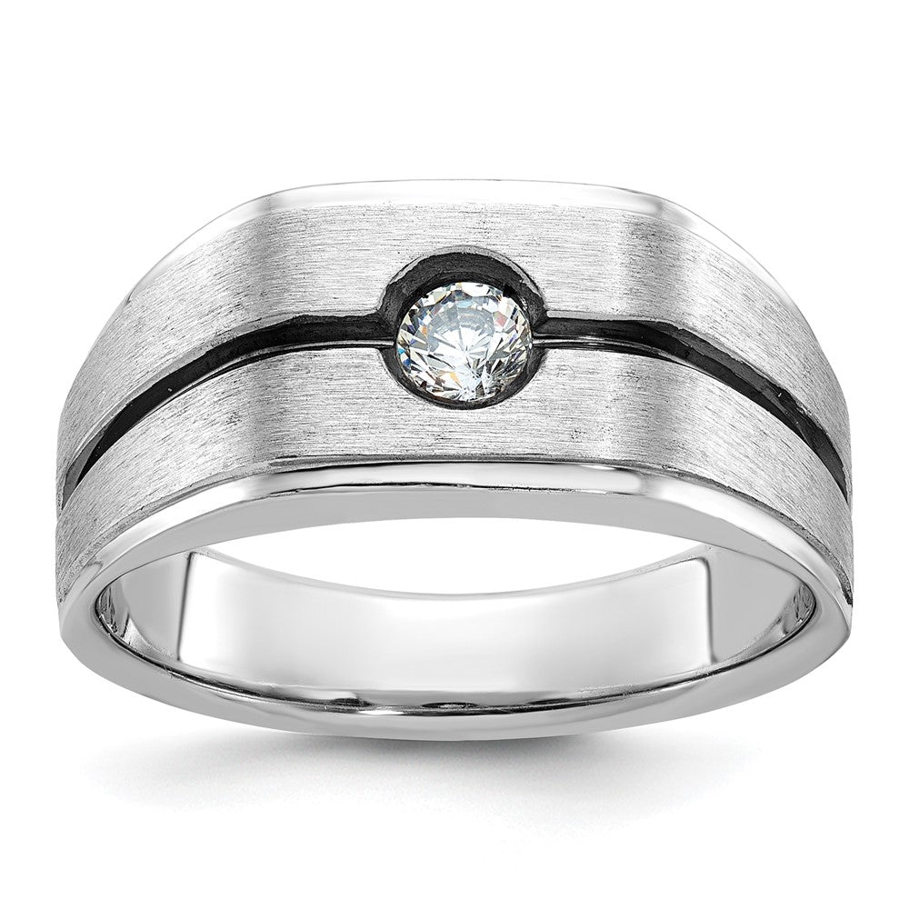14k White Gold IBGoodman Men's Polished/Satin Diamond Ring Mounting