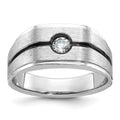 14k White Gold IBGoodman Men's Polished/Satin Diamond Ring Mounting