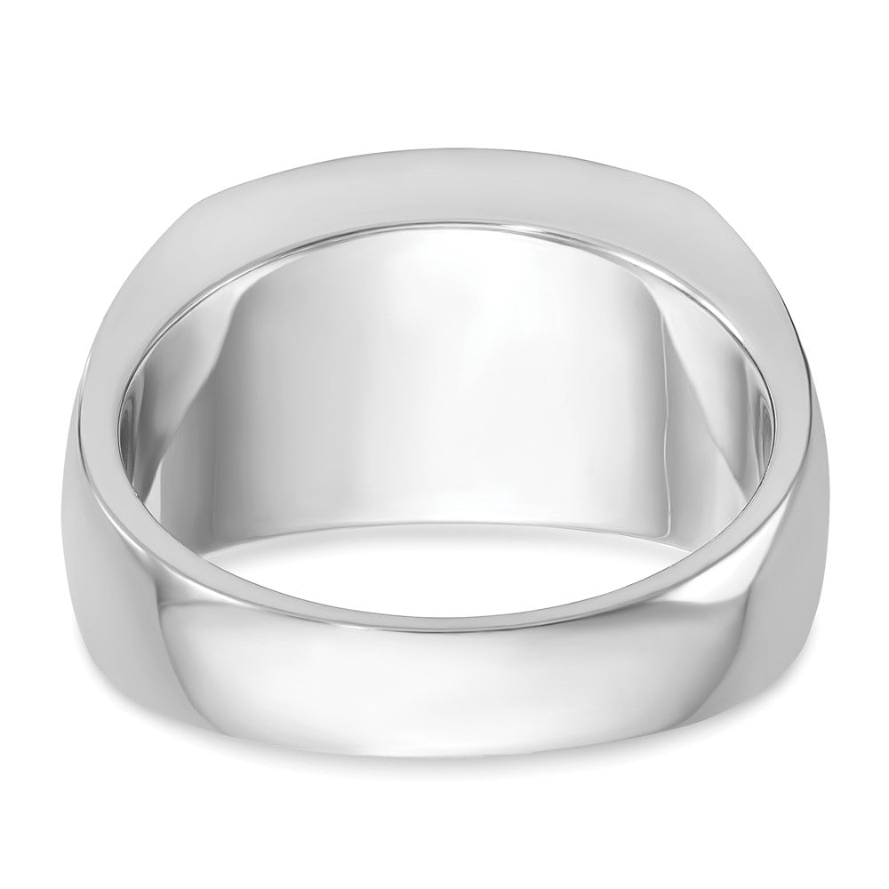 14k White Gold IBGoodman Men's Polished Rectangular Cluster Ring Mtg
