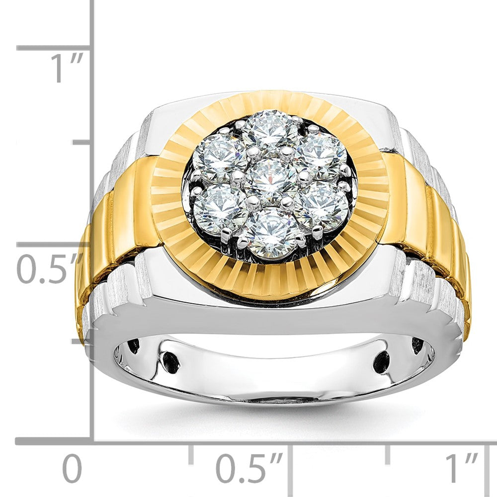 10k Two-tone IBGoodman Men's Polished Satin & Textured Ring Mounting
