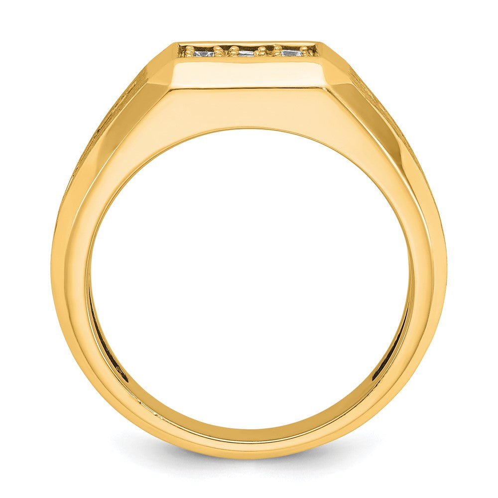 10k IBGoodman Men's Polished and Satin Square Cluster Ring Mounting
