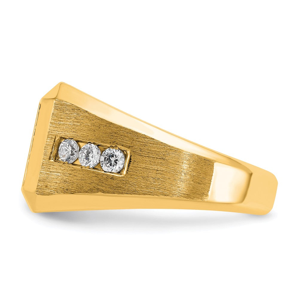 10k IBGoodman Men's Polished and Satin Square Cluster Ring Mounting