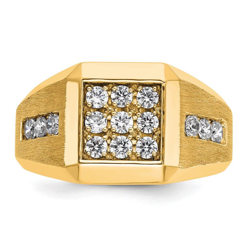 10k IBGoodman Men's Polished and Satin Square Cluster Ring Mounting