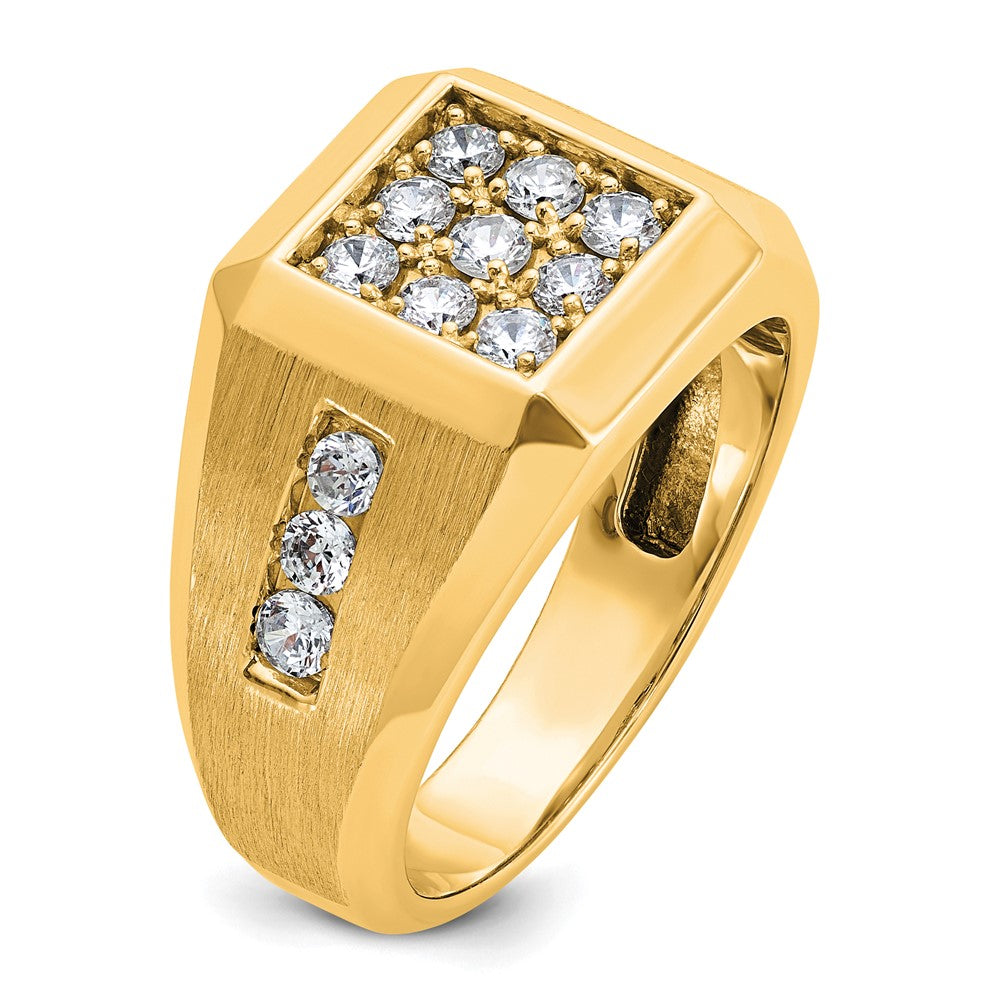 10k IBGoodman Men's Polished and Satin Square Cluster Ring Mounting