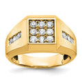 10k IBGoodman Men's Polished and Satin Square Cluster Ring Mounting