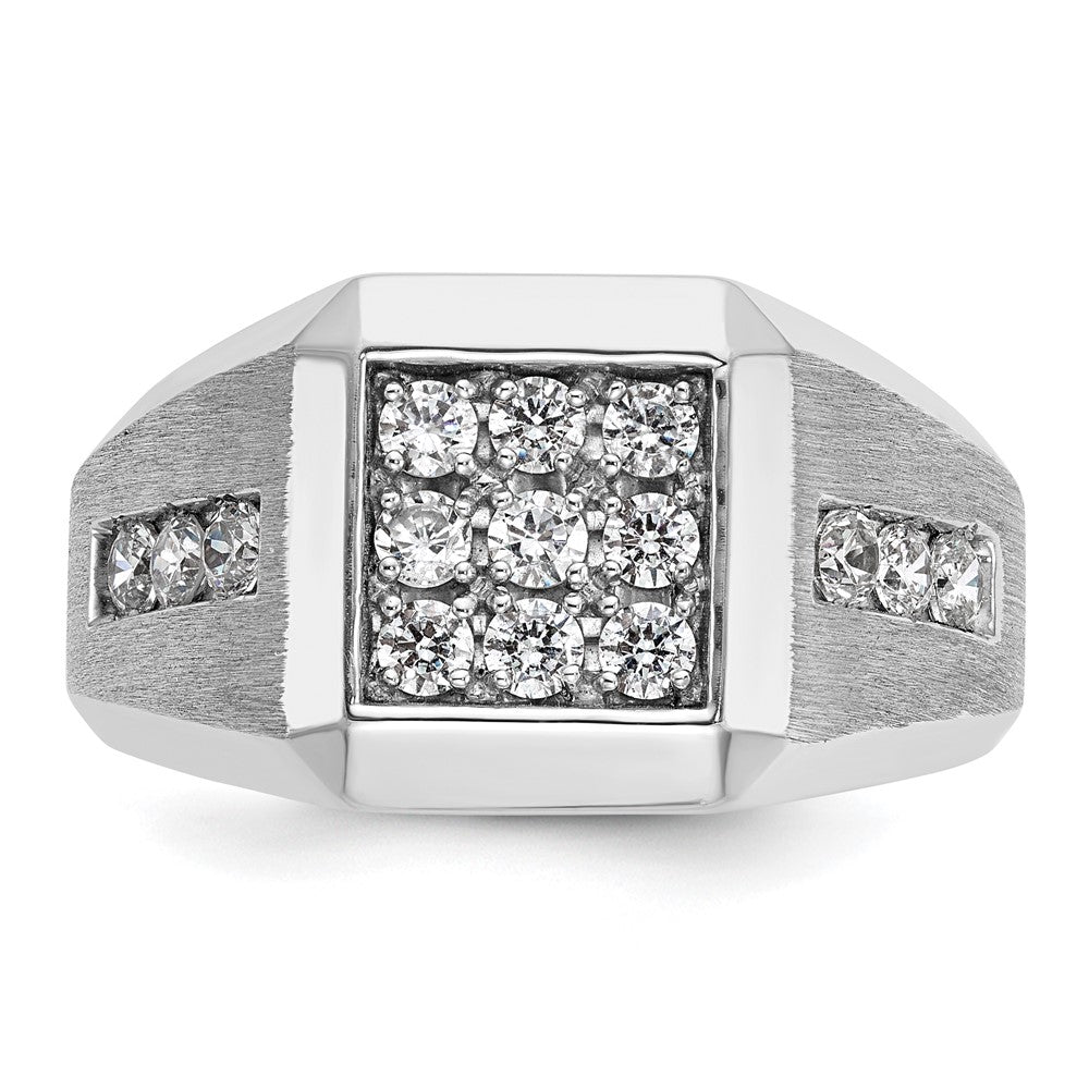 14kw IBGoodman Men's Polished and Satin Square Cluster Ring Mounting