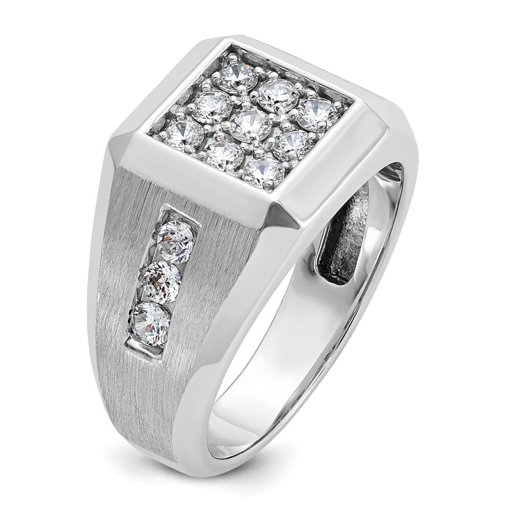 14kw IBGoodman Men's Polished and Satin Square Cluster Ring Mounting