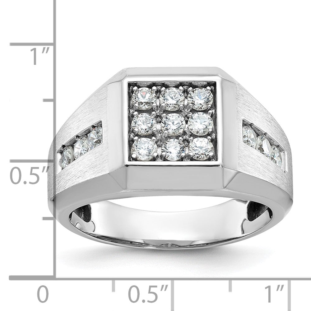 14kw IBGoodman Men's Polished and Satin Square Cluster Ring Mounting