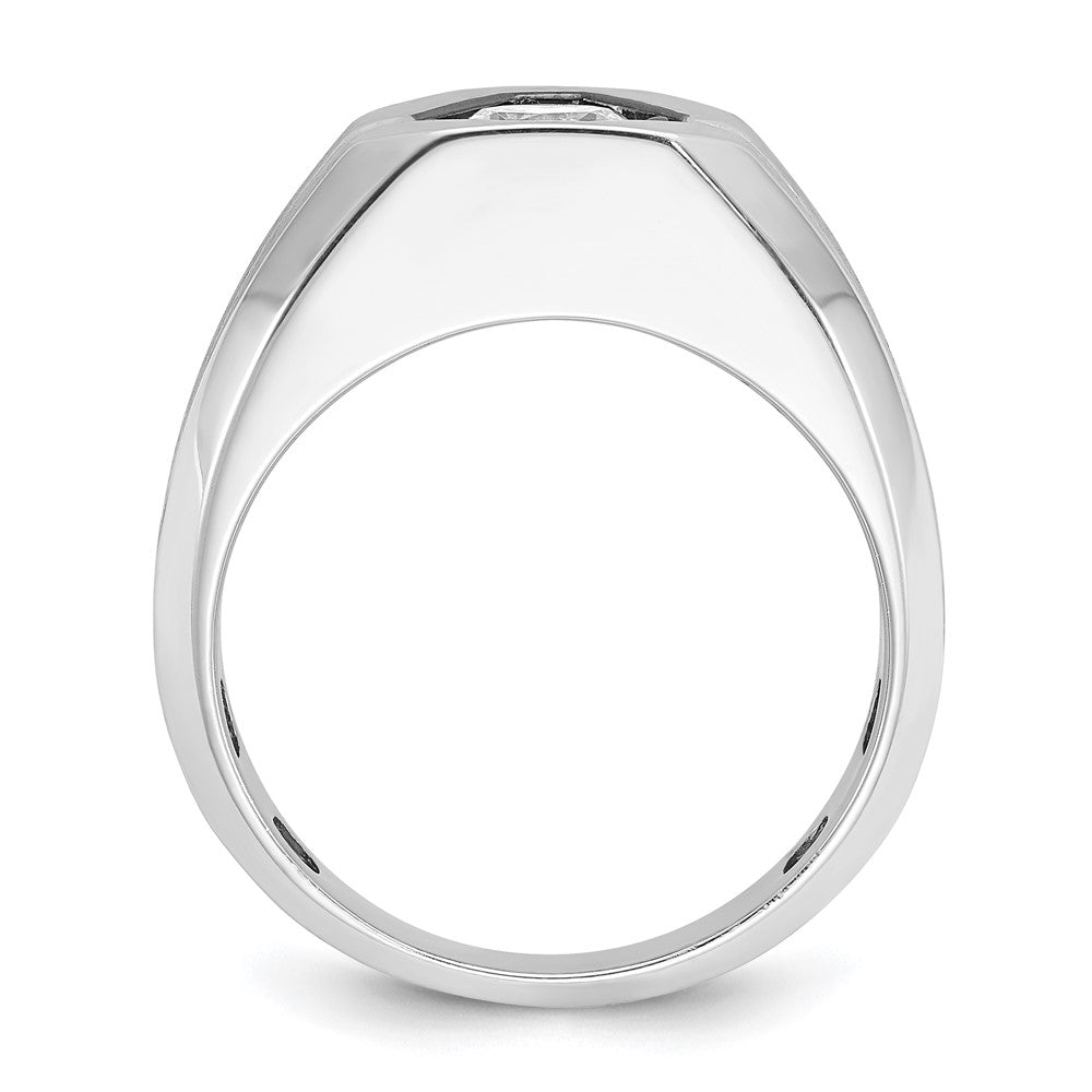 14k White Gold IBGoodman Men's Polished/Satin Diamond Ring Mounting