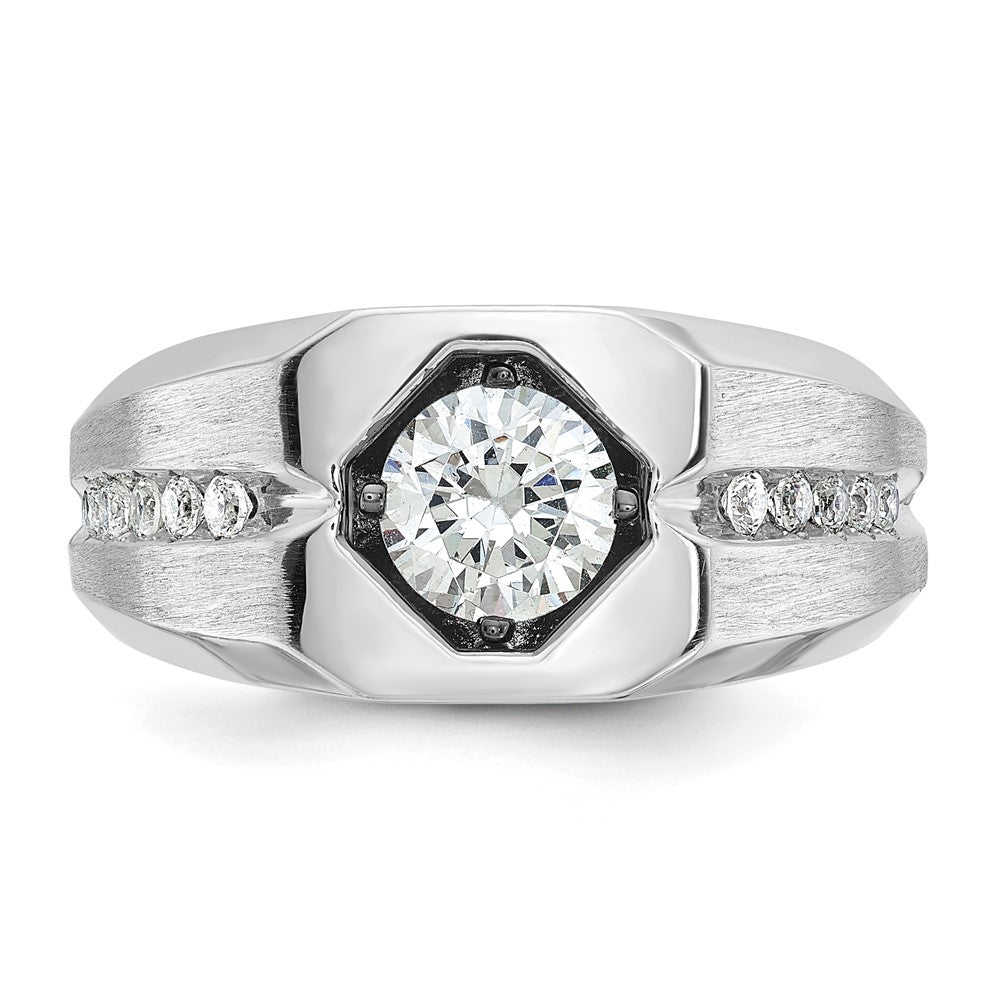 14k White Gold IBGoodman Men's Polished/Satin Diamond Ring Mounting
