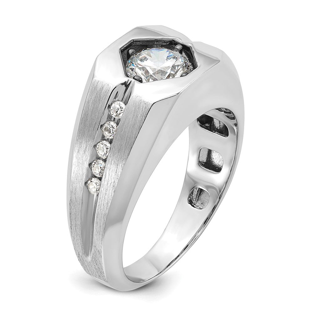 14k White Gold IBGoodman Men's Polished/Satin Diamond Ring Mounting
