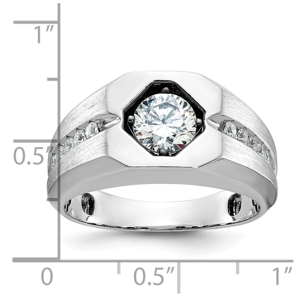 14k White Gold IBGoodman Men's Polished/Satin Diamond Semi-mount Ring