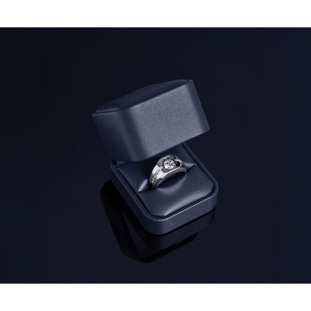 14k White Gold IBGoodman Men's Polished/Satin Diamond Ring Mounting