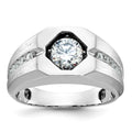 14k White Gold IBGoodman Men's Polished/Satin Diamond Ring Mounting