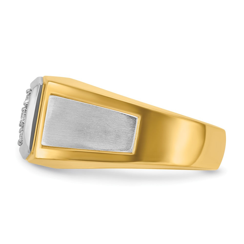 10k w/ White RH IBGoodman Men's Polish/Satin Diamond Cluster Ring