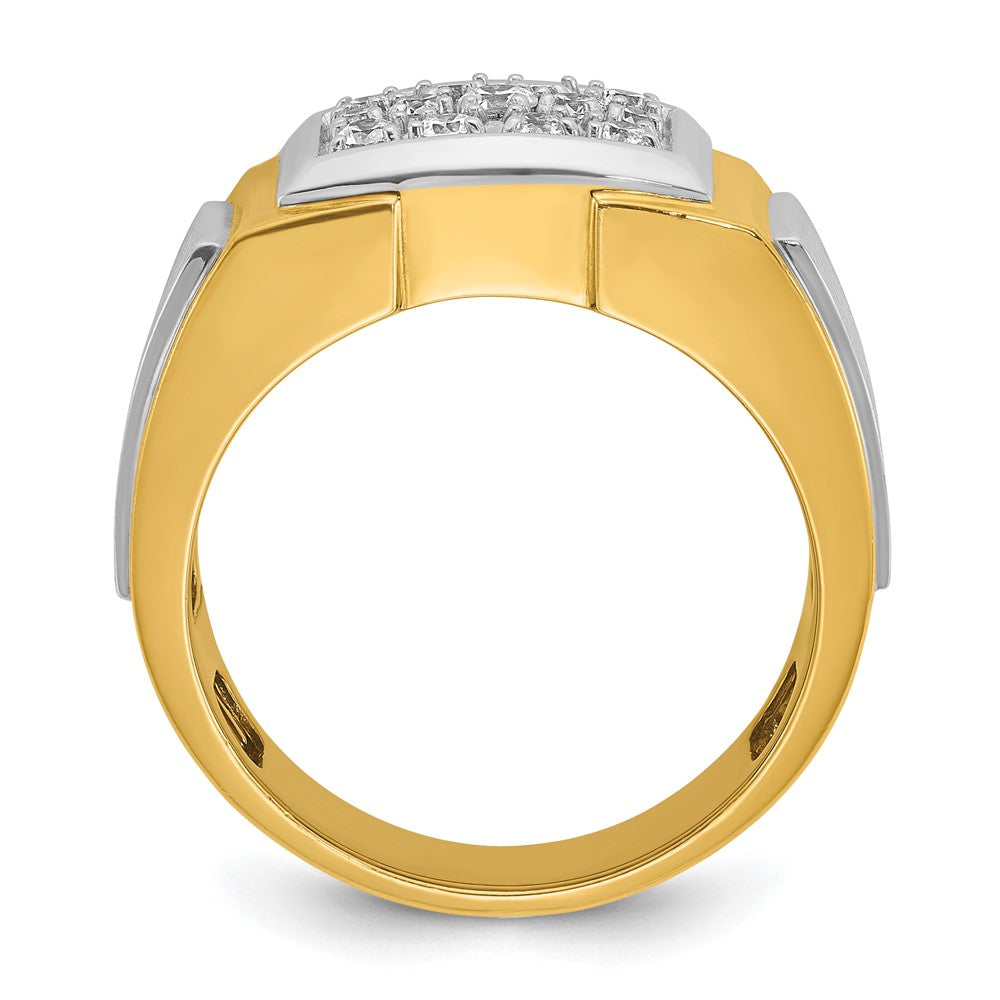 14k IBGoodman Men's Polished and Satin Cluster Ring Mounting