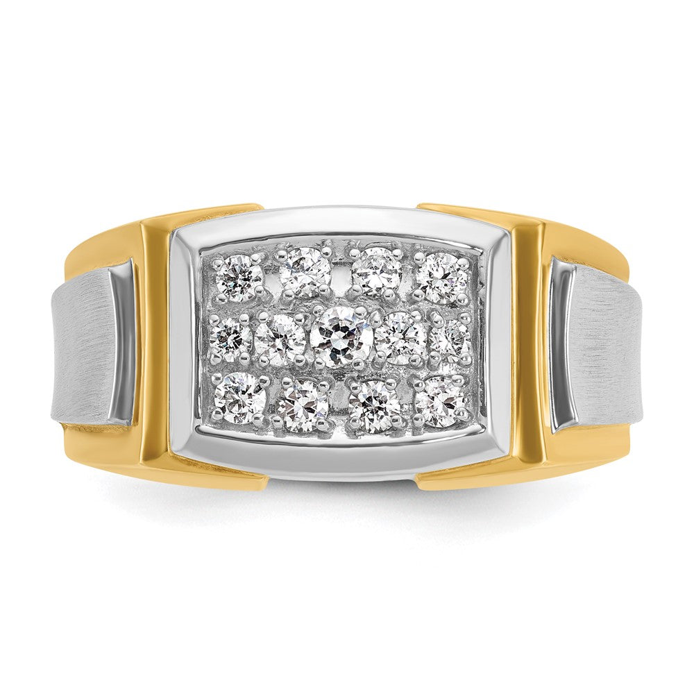 14k IBGoodman Men's Polished and Satin Cluster Ring Mounting