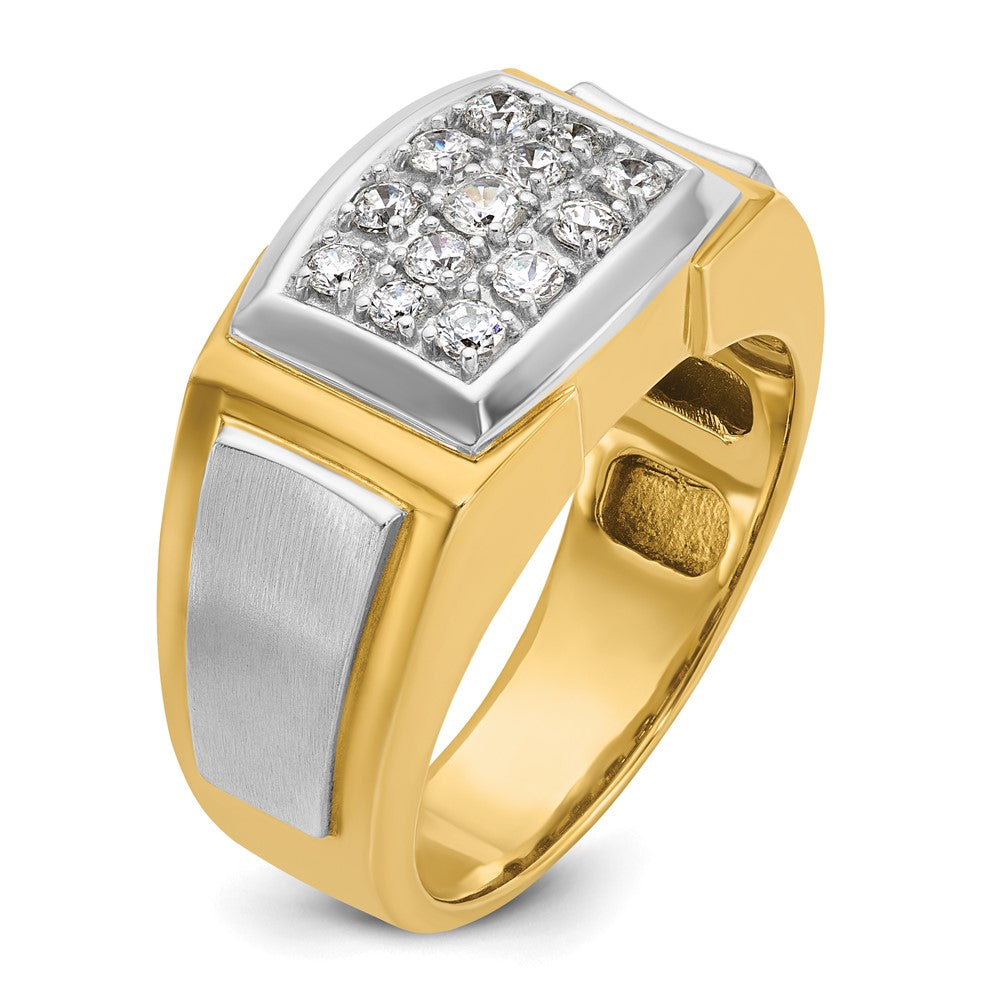 14k IBGoodman Men's Polished and Satin Cluster Ring Mounting