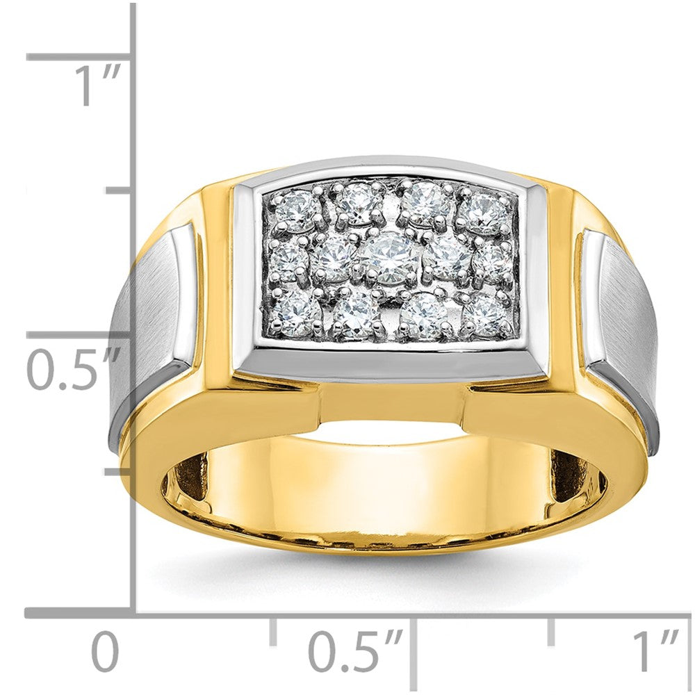 14k IBGoodman Men's Polished and Satin Cluster Ring Mounting