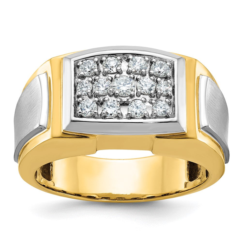14k IBGoodman Men's Polished and Satin Cluster Ring Mounting