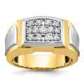 14k w/ White RH IBGoodman Men's Polish/Satin Diamond Cluster Ring