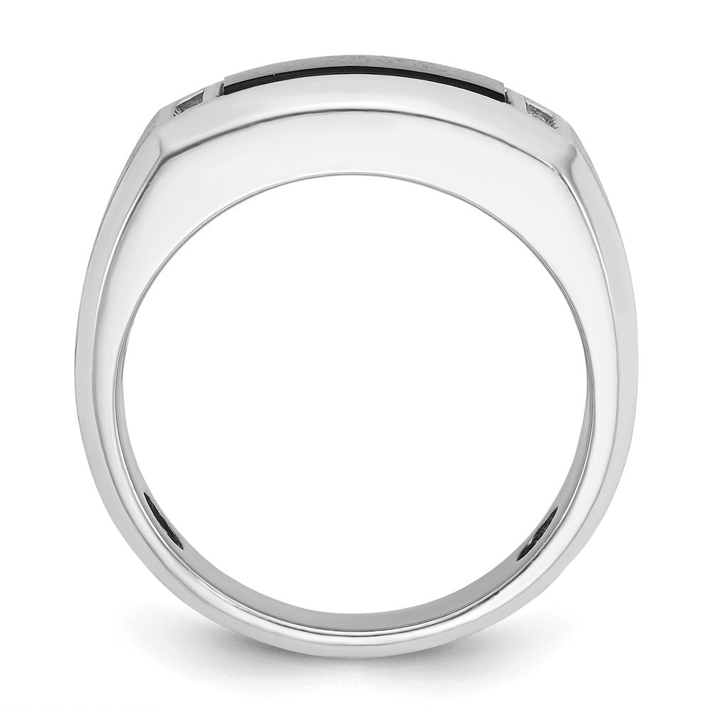 14k White Gold IBGoodman Men's Satin Onyx/Diamond Ring Mounting