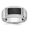 14k White Gold IBGoodman Men's Satin Onyx/Diamond Ring Mounting