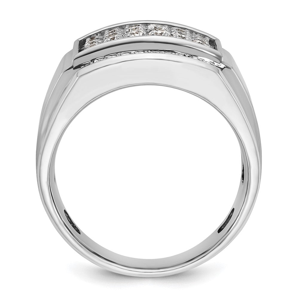14k White Gold IBGoodman Men's Polished & Satin Cluster Ring Mounting