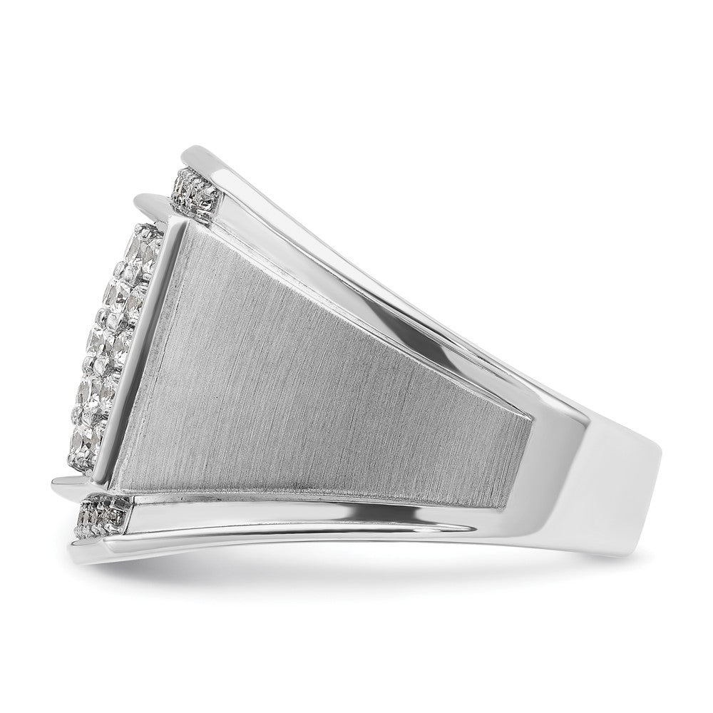 14k White Gold IBGoodman Men's Polished & Satin Cluster Ring Mounting