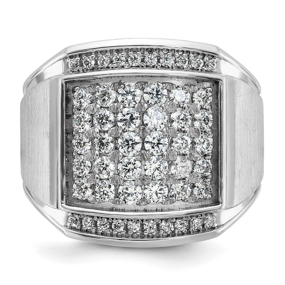 14k White Gold IBGoodman Men's Polished & Satin Cluster Ring Mounting