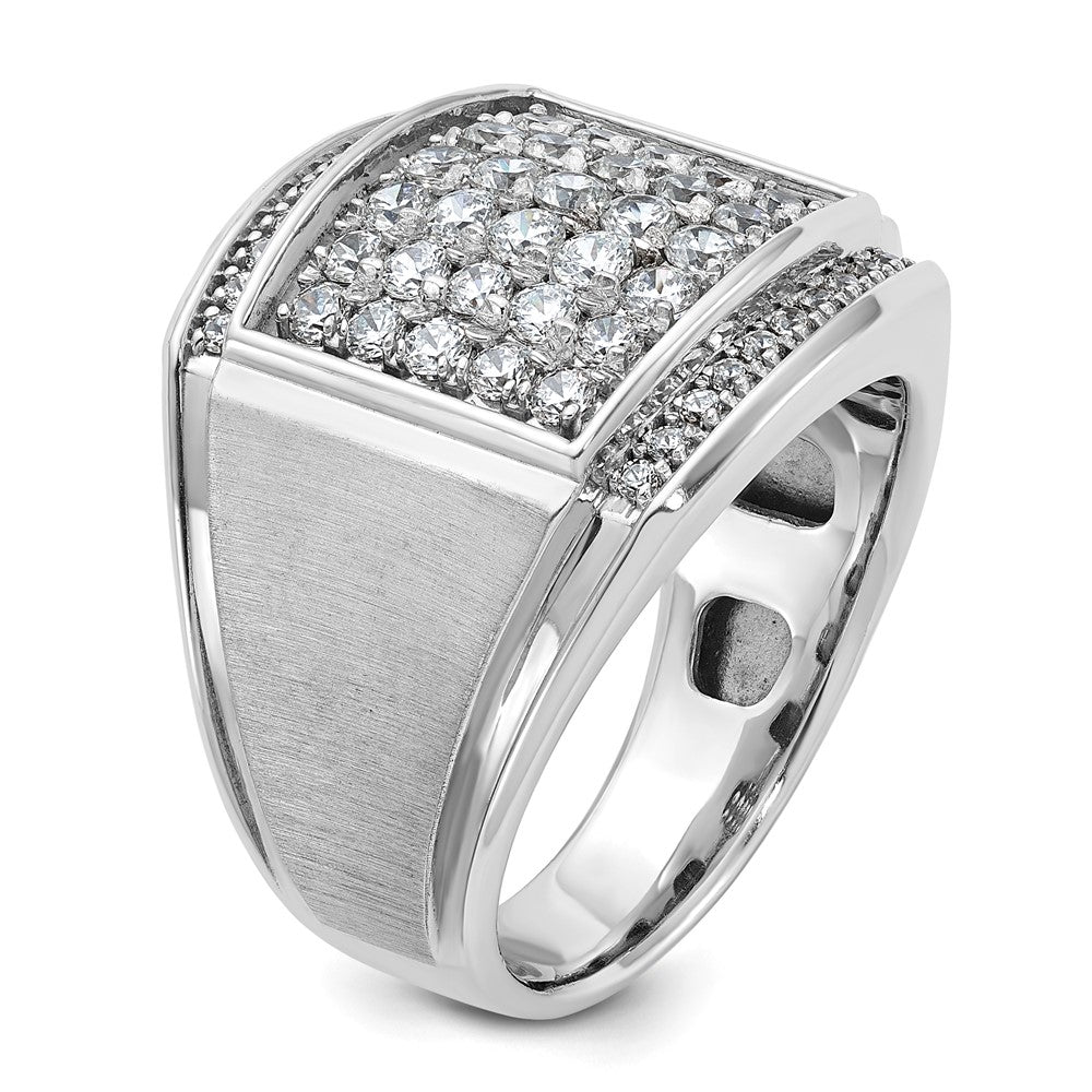 14k White Gold IBGoodman Men's Polished & Satin Cluster Ring Mounting