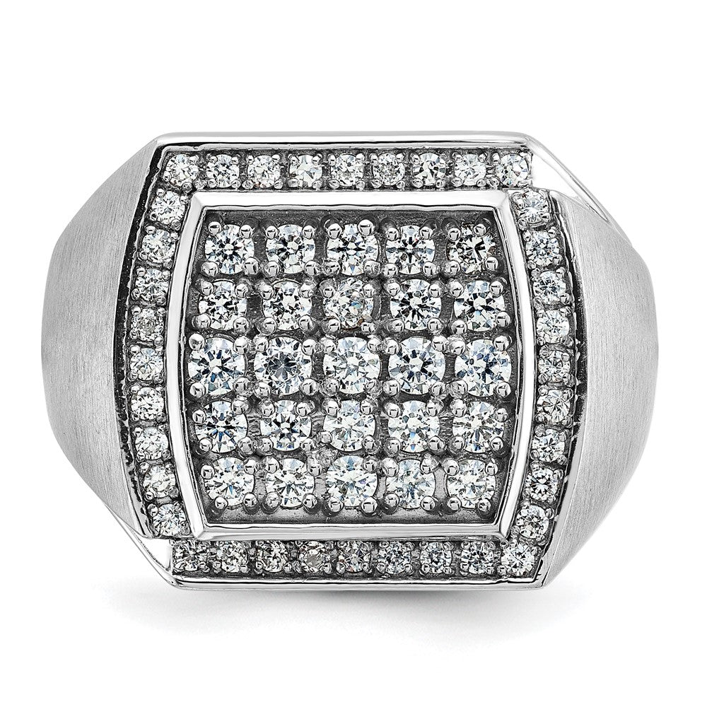 14k White Gold IBGoodman Men's Polished & Satin Cluster Ring Mounting
