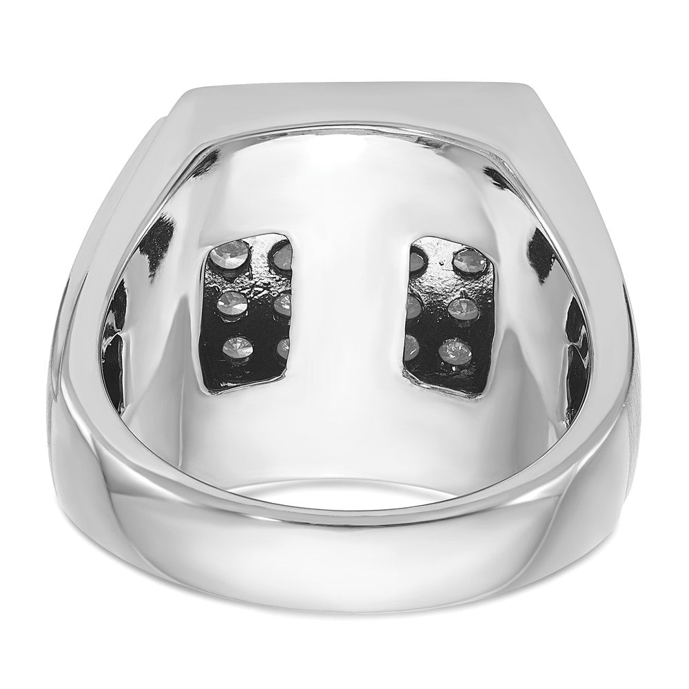 14k White Gold IBGoodman Men's Polished & Satin Cluster Ring Mounting