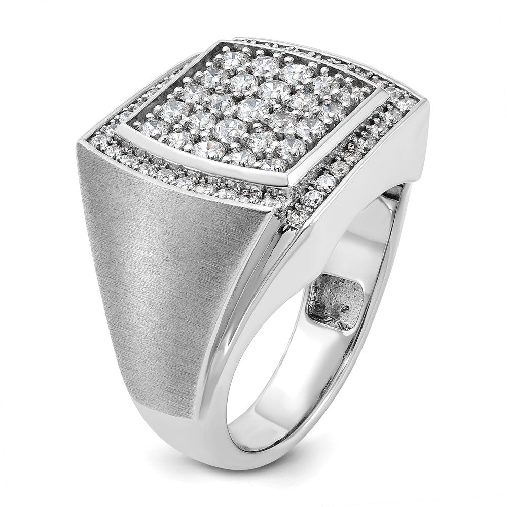 14k White Gold IBGoodman Men's Polished & Satin Cluster Ring Mounting