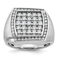14k White Gold IBGoodman Men's Polished & Satin Cluster Ring Mounting