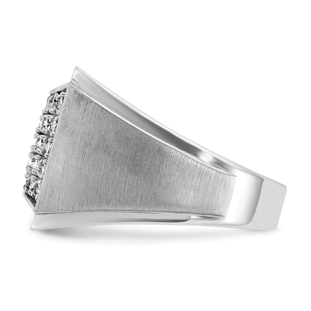 14k White Gold IBGoodman Men's Polished & Satin Cluster Ring Mounting