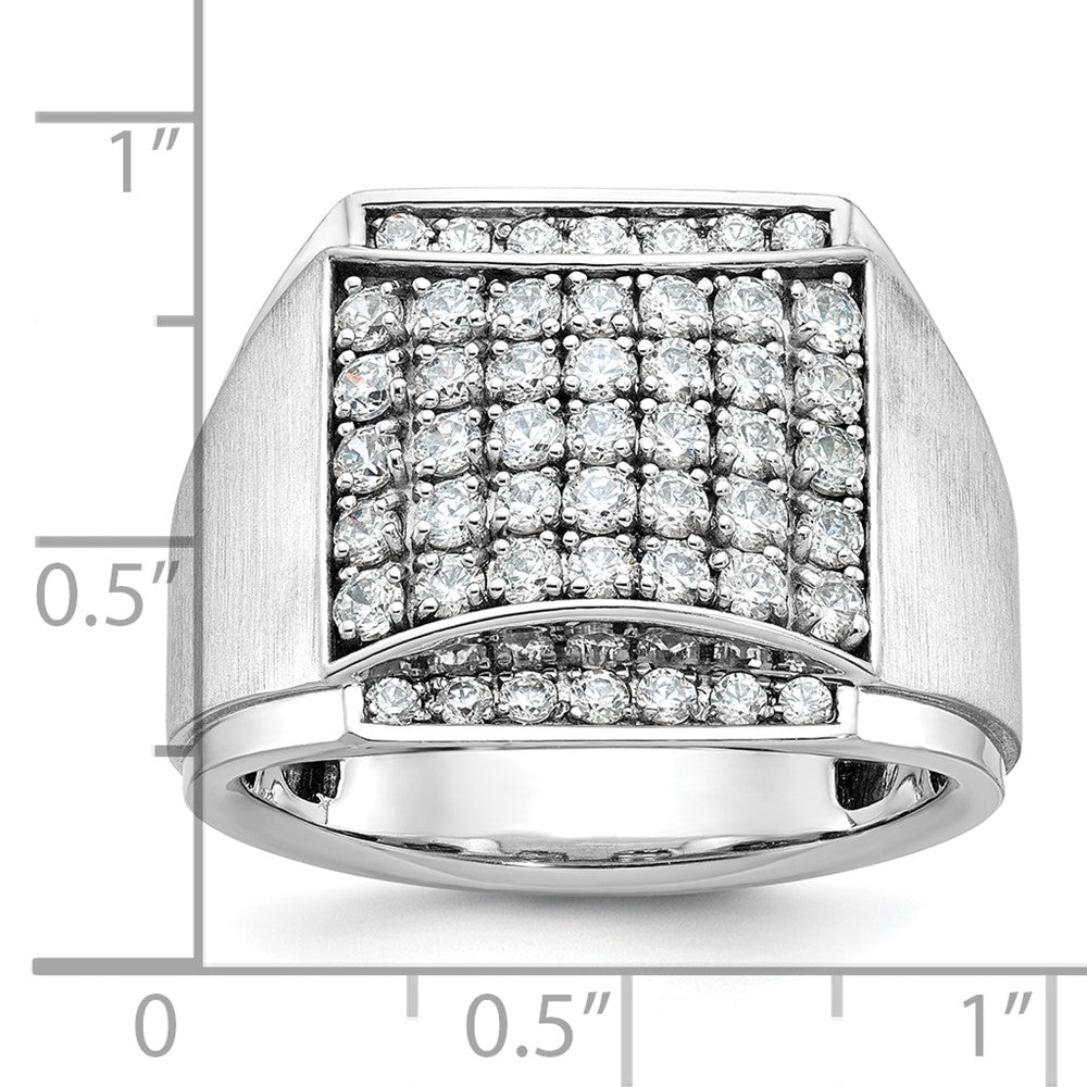14k White Gold IBGoodman Men's Polished & Satin Cluster Ring Mounting