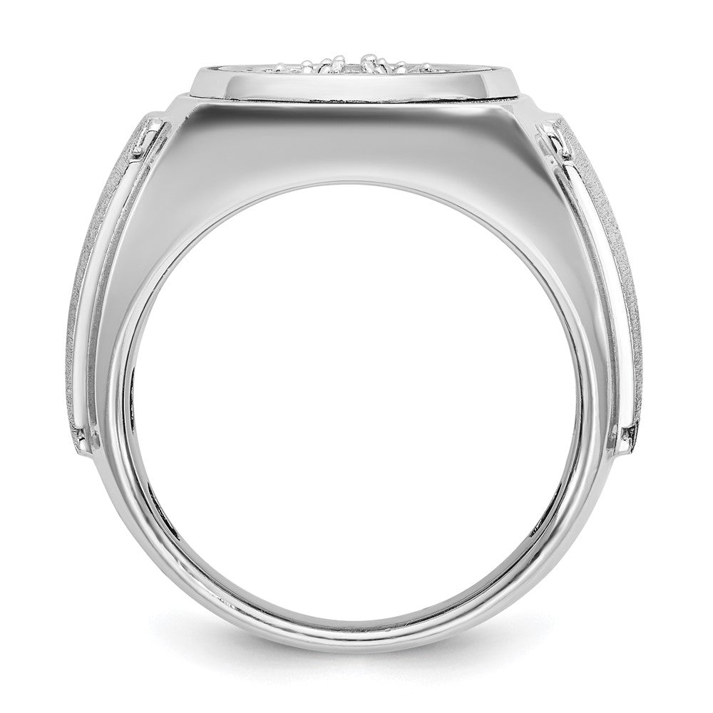 14kw IBGoodman Men's Polished & Satin Round Cluster Ring Mounting
