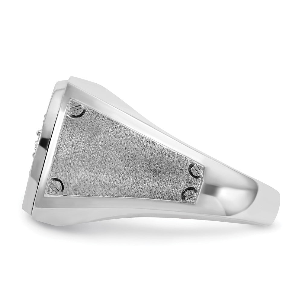 14kw IBGoodman Men's Polished & Satin Diamond Round Cluster Ring