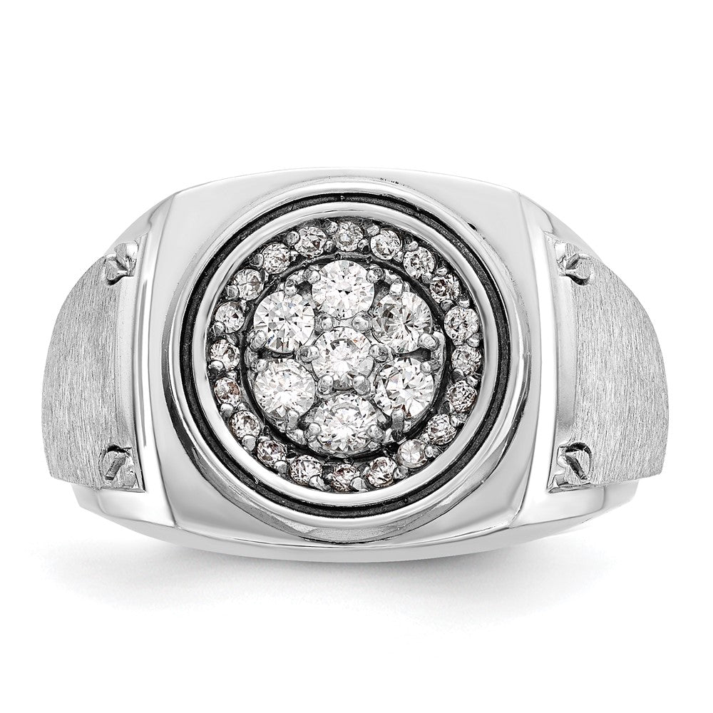 14kw IBGoodman Men's Polished & Satin Diamond Round Cluster Ring